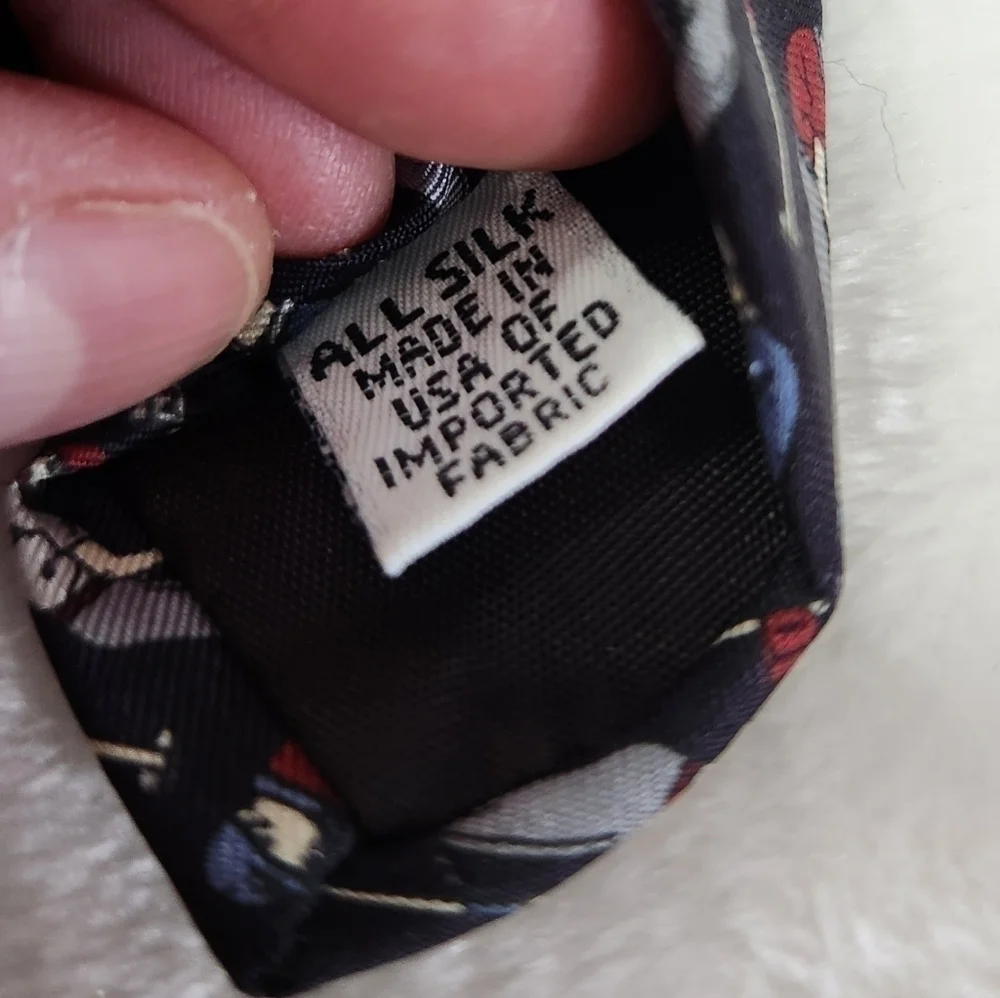 Jt Beckett Silk USA Golfers Sport Navy Blue Necktie